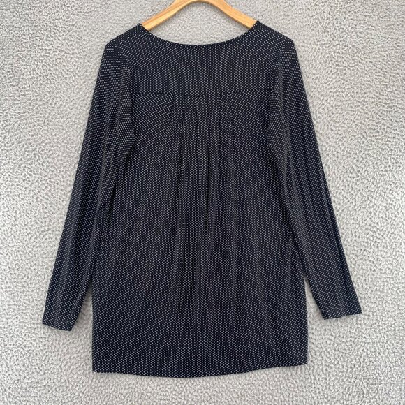 J Jill Top Womens Extra Small Black Polka Dot Wearever Long Sleeve Knit Stretch - Picture 3 of 10